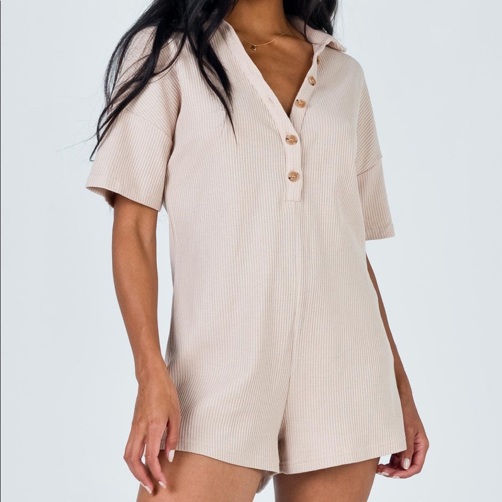 KEGAN ROMPER BEIGE Princess Polly